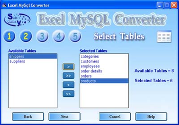 Excel MySQL Conversion software screenshot