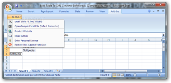 Excel Table To XML Converter Software screenshot