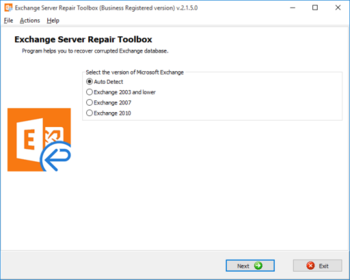 Exchange Server Repair Toolbox screenshot
