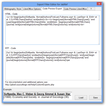 Export Filter Editor for Jabref screenshot 3