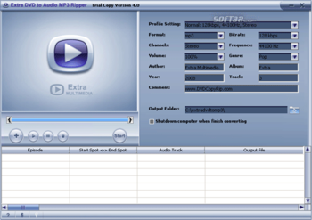 Extra DVD to Audio MP3 Ripper screenshot 2