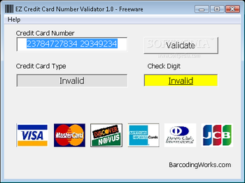 EZ Credit Card Number Validator screenshot