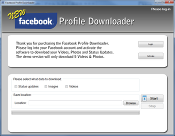 Facebook Profile Downloader screenshot
