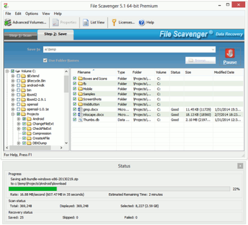 File Scavenger Data Recovery Utility screenshot