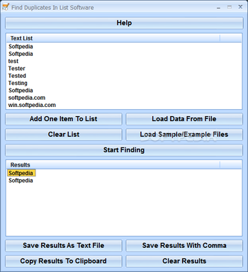 Find Duplicates In List Software screenshot