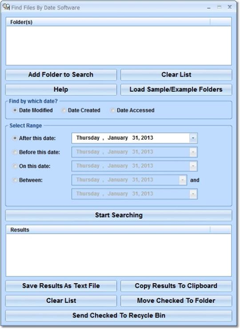 Find Files By Date Software screenshot