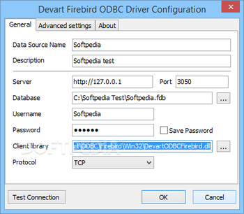 Firebird ODBC driver screenshot