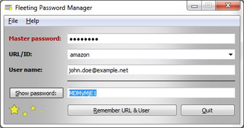 Fleeting Password Manager screenshot