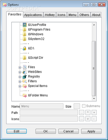 Folder Menu screenshot