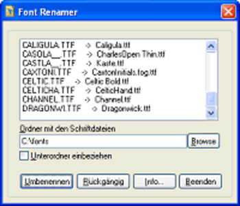 FontRenamer screenshot 2