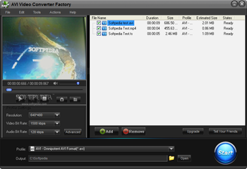 Free AVI Video Converter Factory screenshot