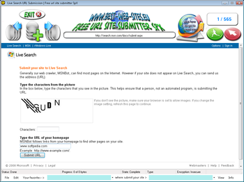 Free URL Site Submitter SpX screenshot