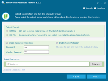 Free Video Password Protect screenshot 2