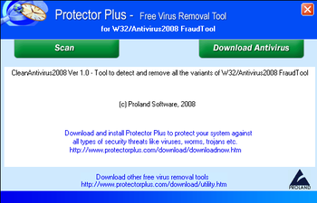 Free Virus Removal Tool for W32/Antivirus2008 FraudTool screenshot