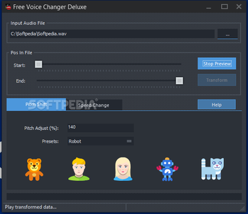Free Voice Changer Deluxe screenshot