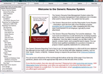 Generic Resume System screenshot