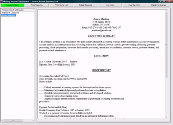 Generic Resume System screenshot 2