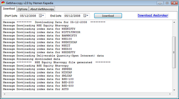 Getbhavcopy: NSE BSE data downloader screenshot