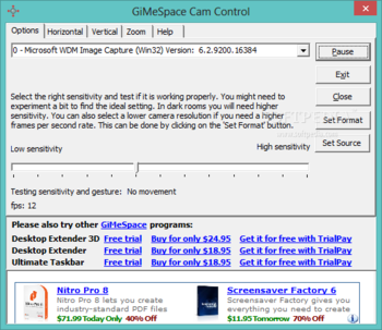 GiMeSpace Cam Control screenshot