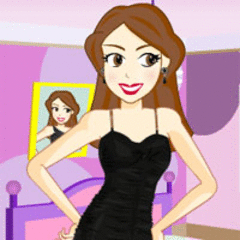 Girl In Black Dress Up Game screenshot