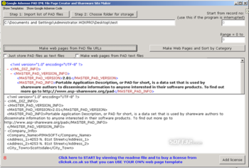 Google Adsense PAD XML Web Page Creator screenshot 3