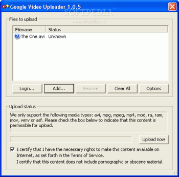 Google Video Uploader screenshot 3