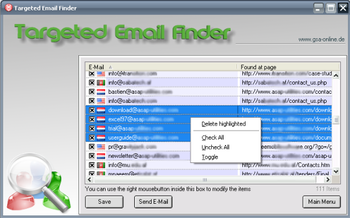 GSA Targeted Email Finder screenshot