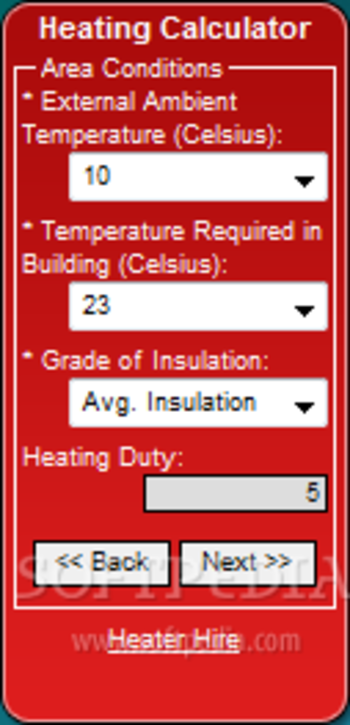 Heating Calculator screenshot 2