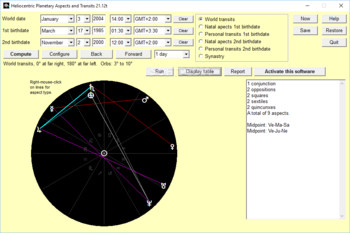 Heliocentric Planetary Aspects and Transits screenshot 2