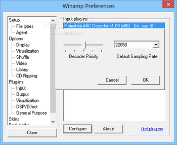 Homeboy AAC Decoder for Winamp 2.x screenshot