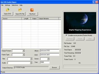 Hot DVD Audio Ripper screenshot