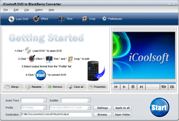 iCoolsoft DVD to BlackBerry Converter screenshot 2