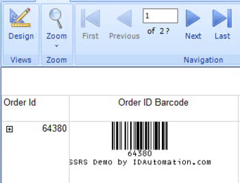 IDAutomation Linear SSRS Barcode Script screenshot