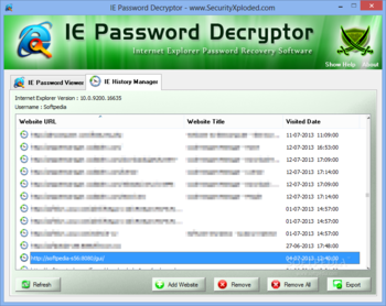 IE Password Decryptor screenshot 2
