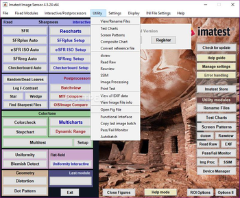 Imatest Image Sensor screenshot 4