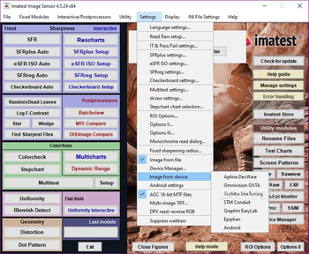 Imatest Image Sensor screenshot 5
