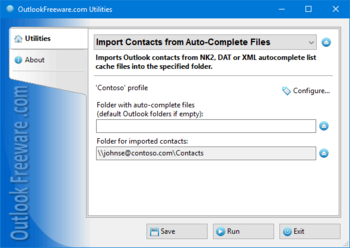 Import Contacts from Auto-Complete Files screenshot