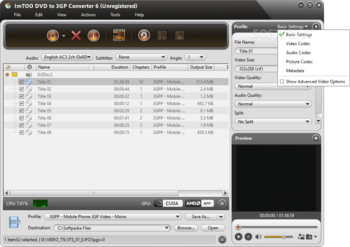 ImTOO DVD to 3GP Suite screenshot 16