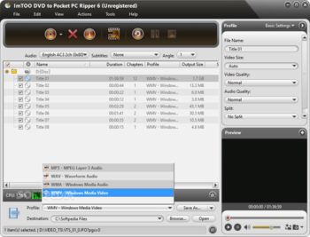 ImTOO DVD to Pocket PC Ripper screenshot 2