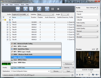 ImTOO DVD to Zune Converter screenshot