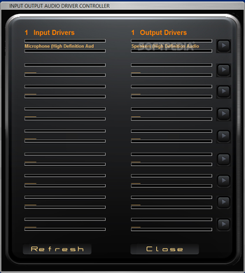 Input Output Audio Driver Controller screenshot