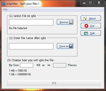 inSplitter Files screenshot