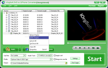 iOrgSoft DVD to GPhone Converter screenshot