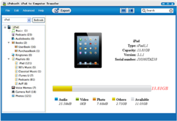 iPubsoft iPad to Computer Transfer screenshot