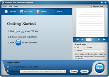 iPubsoft PDF to ePub Converter screenshot