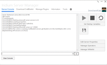 Iridium Craftbukkit Server Manager screenshot