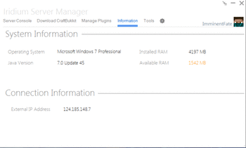 Iridium Craftbukkit Server Manager screenshot 3