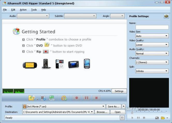 iSharesoft DVD Ripper Standard screenshot