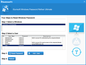 iSumsoft Windows Password Refixer screenshot 3