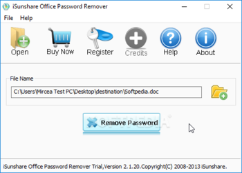 iSunshare Office Password Remover screenshot